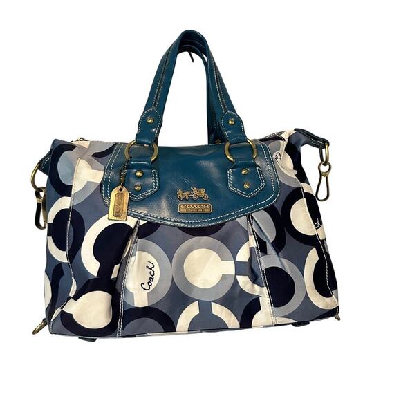 Coach Navy and Cream Satchel - Picture 1 of 14